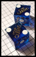 Dice : Dice - Casino Dice - Four Queens Las Vegas Blue Clear with Gold Logo - SK Collection buy Nov 2010